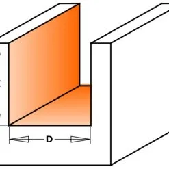 CMT 711.160.11 16 Mm Fraise à Défoncer Avec 2 Coupes Droites, Tige 6 Mm