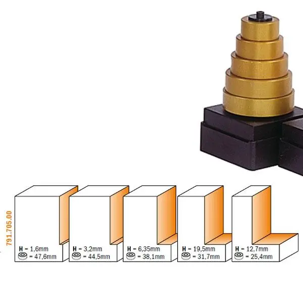 CMT 791.705.00 Jeu De Roulements 935.990.11 (5 Pièces, Profondeur 1,6-12,7 Mm)