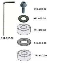 CMT 990.452.00 Jeu De Rondelles De Protection, Vis Et Clés