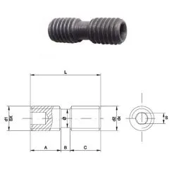 CMT 990.RL6.20 Boulon Hexagonal Avec Filetage Gauche Et Droite M6x20